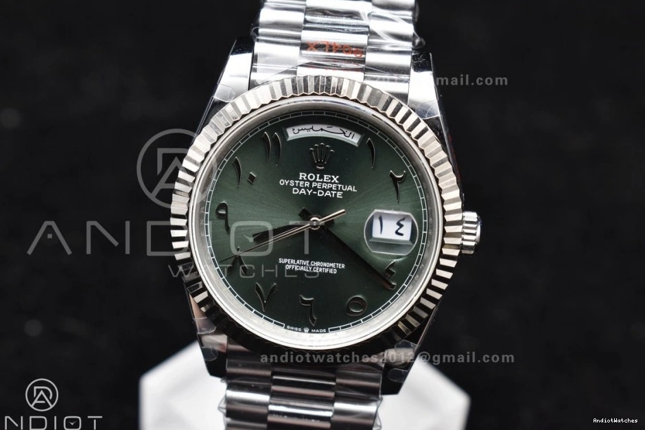 on SS 722 Dial DayDate 904L Green Bracelet JDF VR3255 Steel (Gain UrbanStyle President Arabic 40 Weight) V3 1218